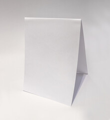 A6 A4 A5 tent fold flyer white page mockup on white background