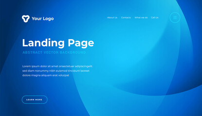 Abstract background dynamic light lines website landing page or banner template modern style vector illustration. Blue gradients composition for poster cover and web site background.