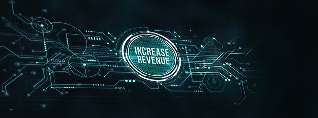 Internet, business, Technology and network concept. Increase revenue concept. 3d illustration.