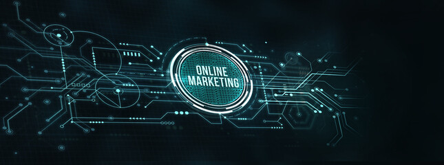 Internet, business, Technology and network concept. Digital Marketing Technology Solution for Online. 3d illustration.