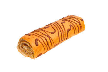 slice of sweet roll isolated on white background