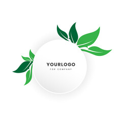 Eco leaf plant logo template design. new style of leaves tree icon design with text and fresh leaf isolated vector template.