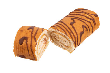 slice of sweet roll isolated on white background