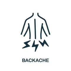Backache flat icon. Colored element sign from body ache collection. Flat Backache icon sign for web design, infographics and more.