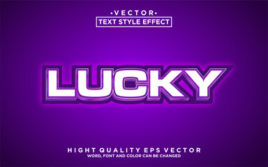 Editable text style effect lucky text color purple