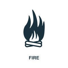 Fire icon. Monochrome simple Fire icon for templates, web design and infographics