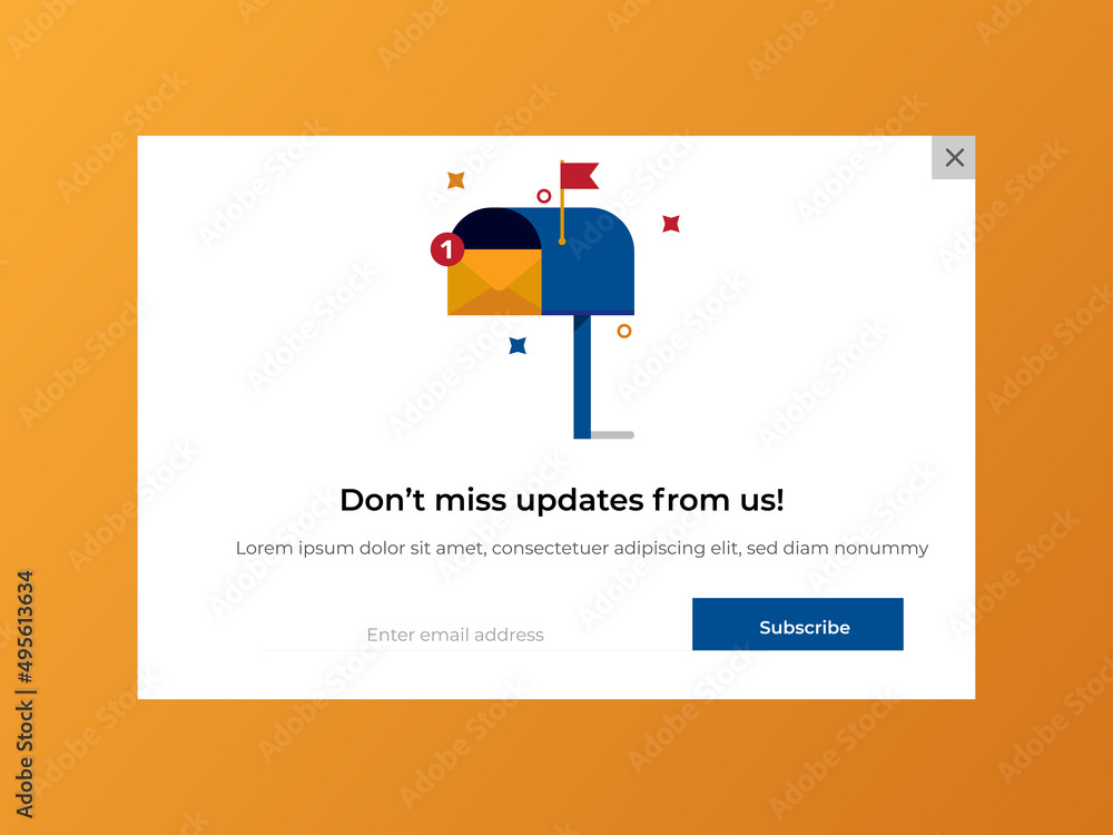 Poster modern newsletter pop up banner design, themes and template. professional web design, full set of el