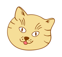 Cute Cat Head. Kitten Icon. Vector illustration