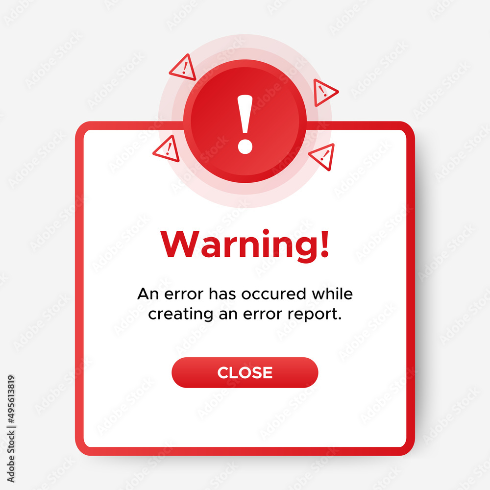 Poster error warning pop up banner design, themes and template. professional web design, full set of elemen