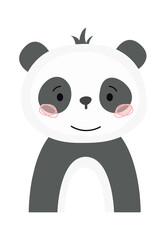 Childish Panda Cartoon Cute Animal. Vector illustration