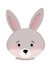 Childish Rabbit Cartoon Cute Animal. Vector illustration