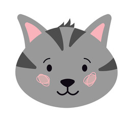 Obraz premium Childish Cat Cartoon Cute Animal. Vector illustration