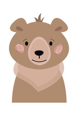 Childish Bear Cartoon Cute Animal. Vector illustration