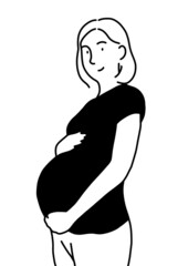 お腹が大きい、妊婦の女の人。