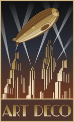 Art Deco Style Poster. 1920s Retro Future Design © koyash07