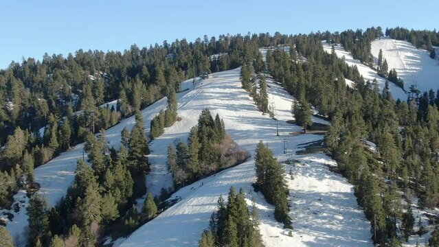 Big Bear Ski Resort Aerial Shot Telephoto San Bernardino Mountains R California USA