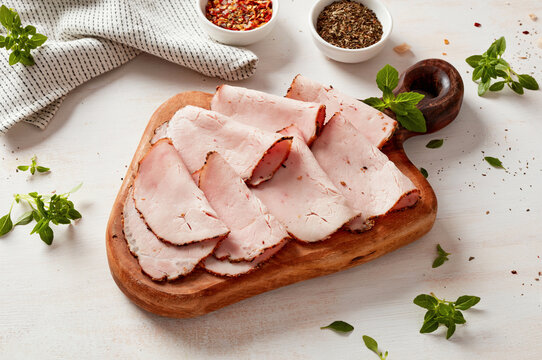 Rolled smoked ham slices