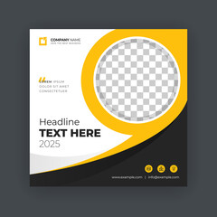 Digital business marketing banner for social media post template