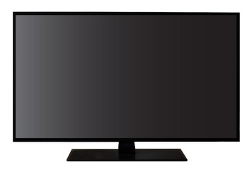 TV flat screen lcd, plasma, tv mock up. black blank HD monitor mockup. Modern video panel black flatscreen.Isolated on white background. Widescreen show your business presentation on display device