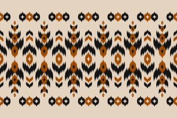 Abstract ethnic pattern art. Ikat seamless pattern in tribal, folk embroidery, and Mexican style. Design for background, wallpaper, vector illustration, fabric, clothing, carpet.