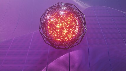 3d illustration of 4K UHD glowing circle shaped artefact