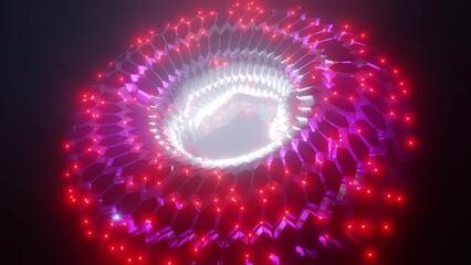 3d illustration of 4K UHD glowing metal torus