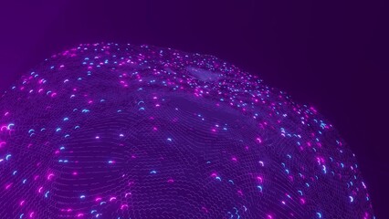 3d illustration of 4K UHD abstract sphere with neon lights
