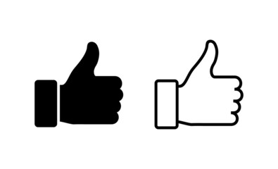 Like icon vector. Thumbs up sign and symbol. Hand like