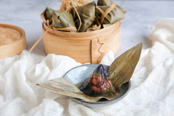Homemade alternative to jiansui zong or alkaline water zong. Sweet Jelly Dumplings. Jelly substitute alkaline water zong and glutinous rice dumpling for children