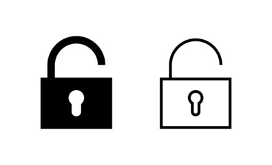 Unlock icon vector. Unlock sign and symbol. unlocked padlock icon