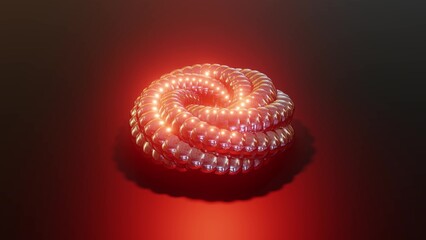 3d illustration of 4K UHD wire illuminated with red light