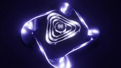 3d illustration of 4K UHD futuristic shape with neon illumination