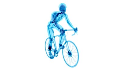 Fototapeta na wymiar 4K anatomy of a X-ray cyclist riding