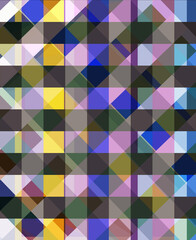 abstract multicoloured geometric background with a pattern of overlaying squares and stripes