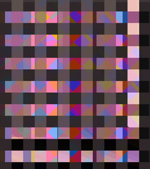 Geometric grid pattern with pops of neon pink