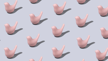 Spring bird concept. Isolated bird on blue pastel background. Social media background concept