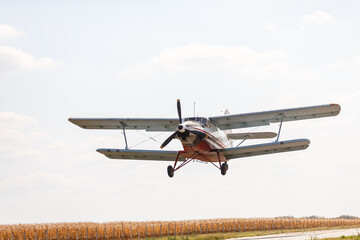 light aircraft returning to land after dropping