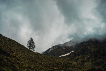 storm clouds over mountain