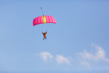 Skydiver freedom concept vintage color