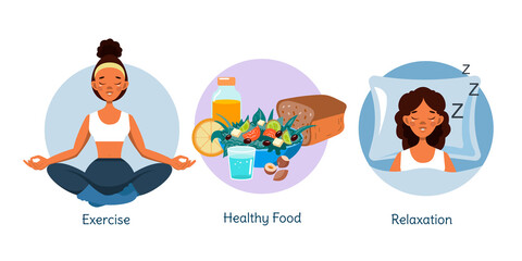 The concept of healthy habits, active lifestyle and proper nutrition