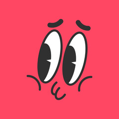 Surprised cartoon comic emotion vector character isolated on background.