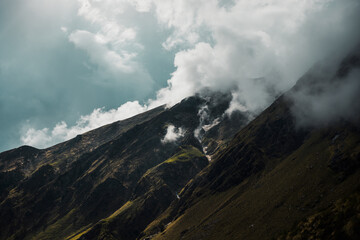 clouds in the mountains