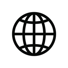 Globe flat icon. Vector symbol of Earth. Planet icon