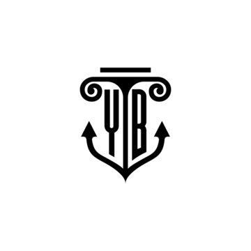 recommend clip art: YB pillar and anchor ocean initial logo concept