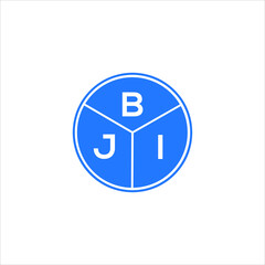 BJI letter logo design on white background. BJI creative circle letter logo concept. BJI letter design. 