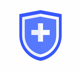 Insurance protection and security shield symbol flat illustration.