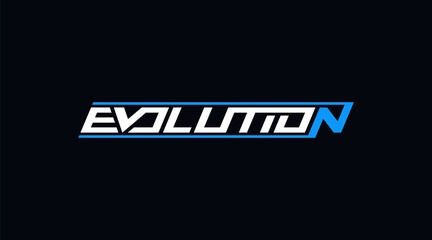 Evolution text. Logo design.