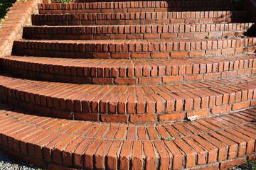View of stairs made of bricks in a park