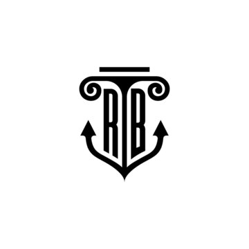 recommend clip art: RB pillar and anchor ocean initial logo concept