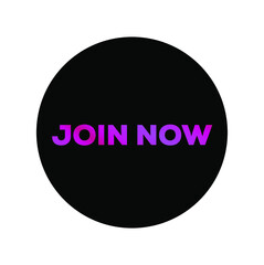 Join now button icon. Join typography icon.